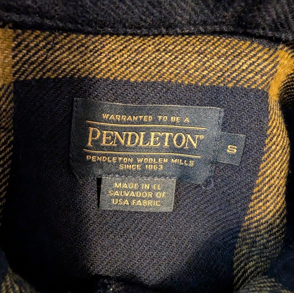 Pendleton 100% Wool Navy and Tan Plaid Flannel Shirt, Women's Small, NWOT - Picture 2 of 6